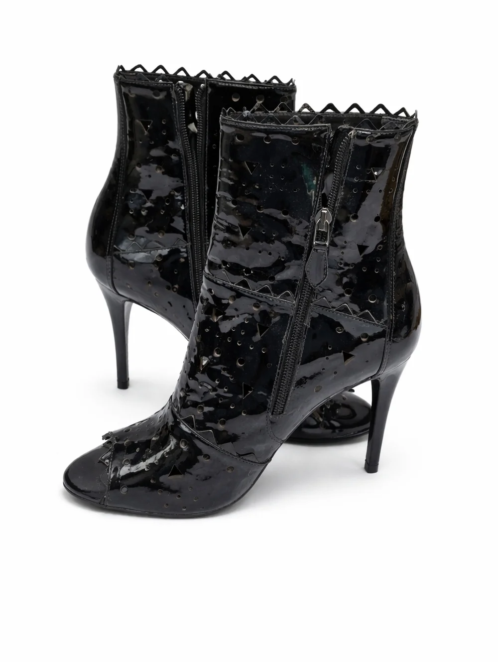 Pour la Victoire Patent Leather Stiletto Ankle Boots‎ 9.5